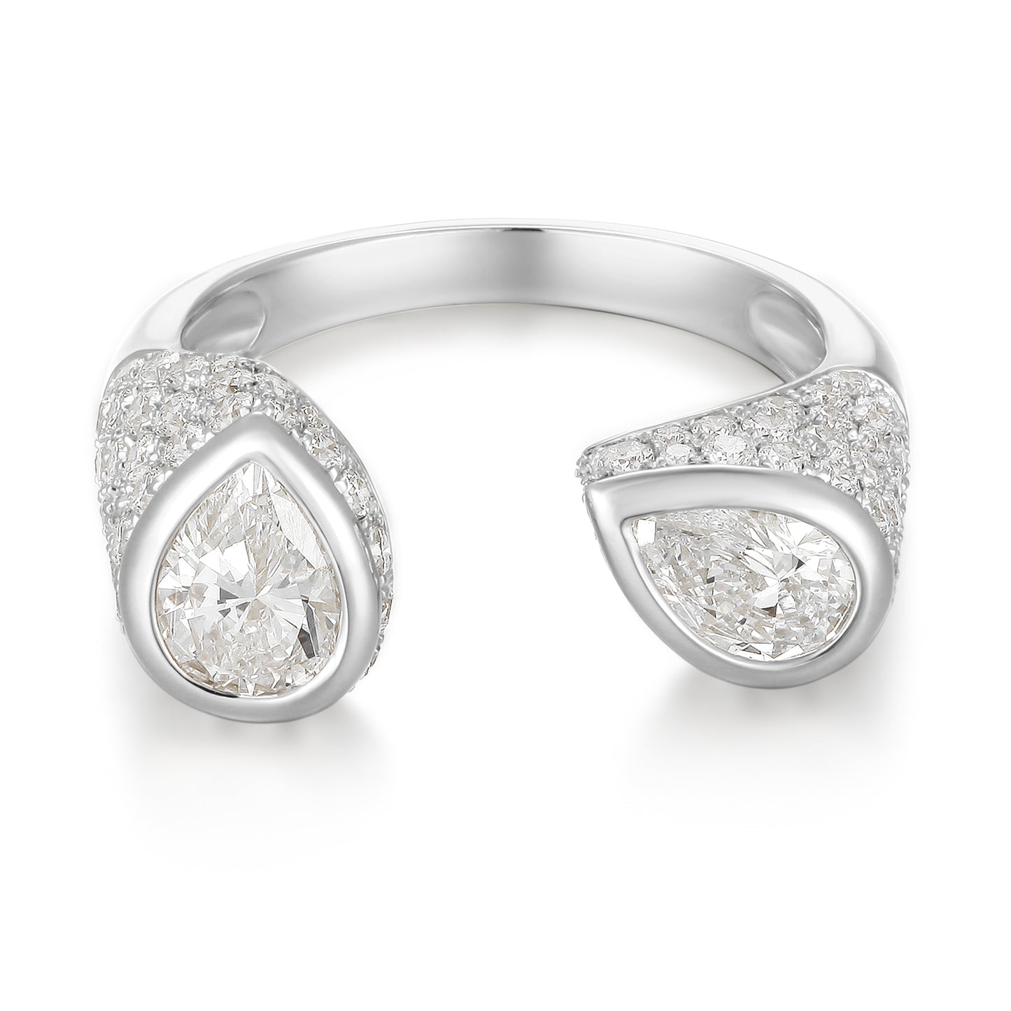 Open Ring - Round and Pear cut Diamond - Kindspark