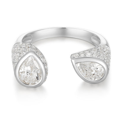 Open Ring - Round and Pear cut Diamond - Kindspark