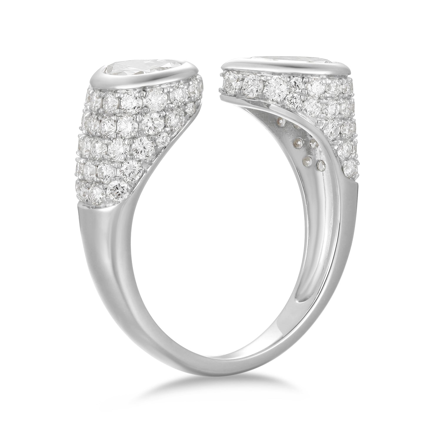 Open Ring - Round and Pear cut Diamond - Kindspark