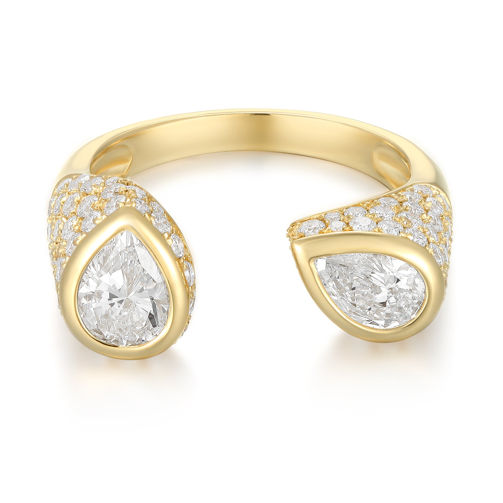 Open Ring - Round and Pear cut Diamond - Kindspark