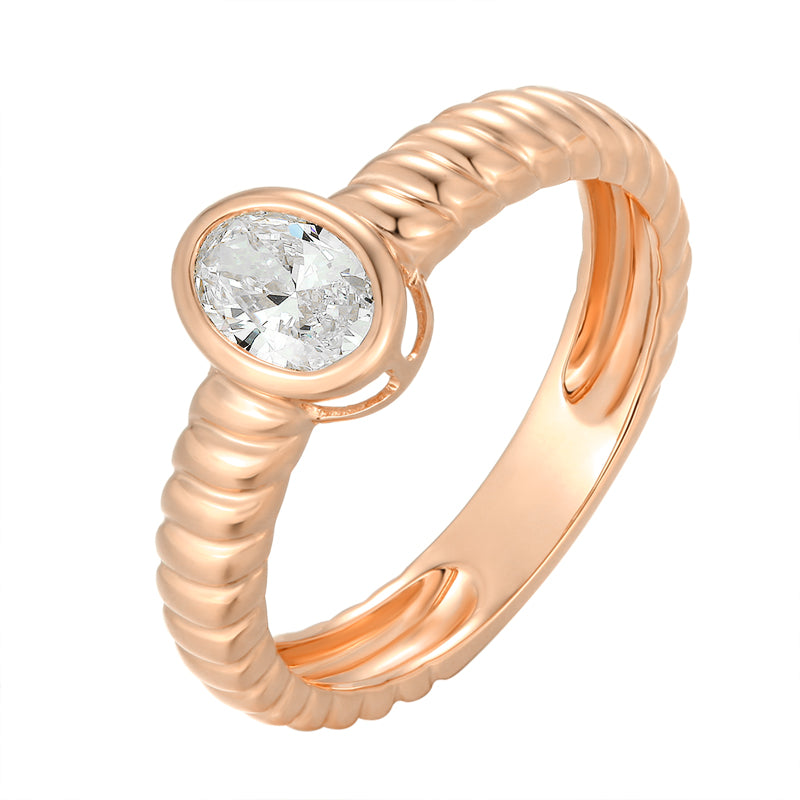 Oval Diamond Bezel Ring