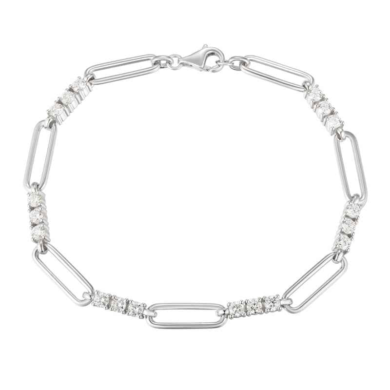 Elegant Round Diamond Link Bracelet Chain