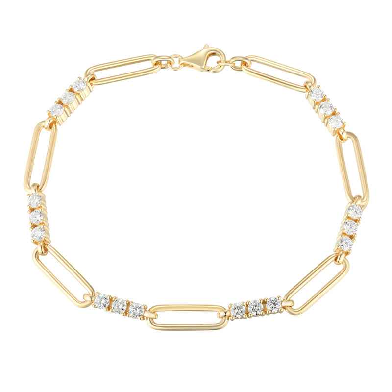 Elegant Round Diamond Link Bracelet Chain