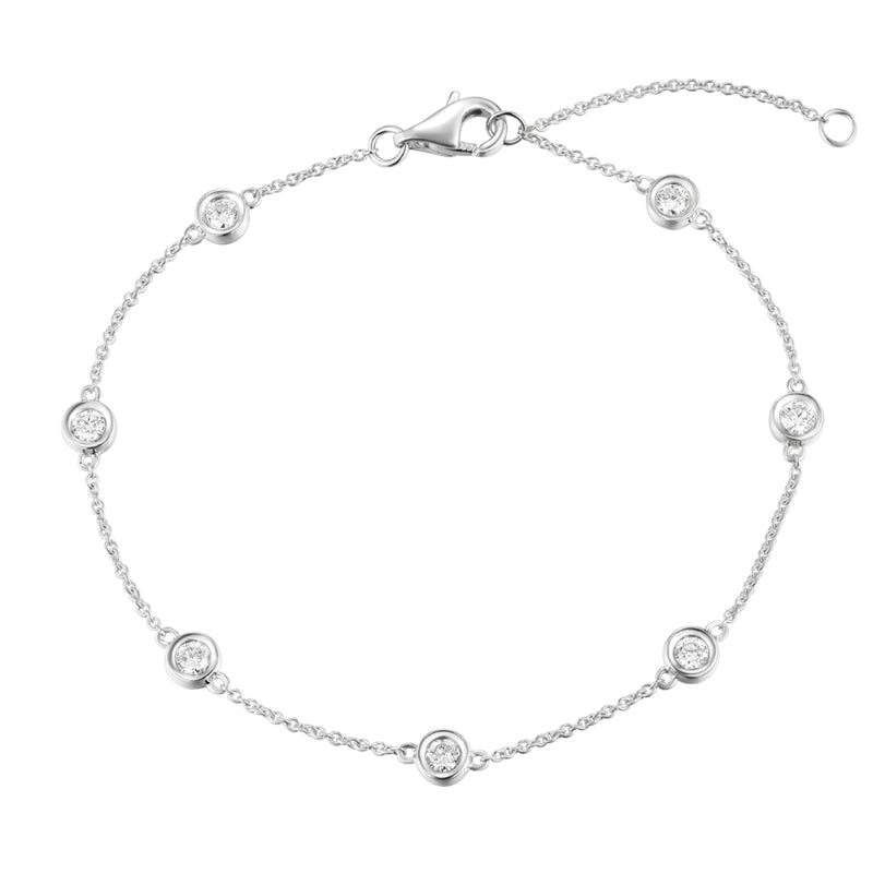 Bezel Set Station Diamond - Round Diamond