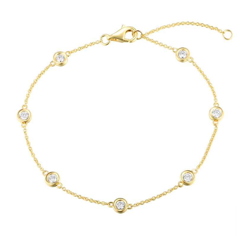 Bezel Set Station Diamond - Round Diamond