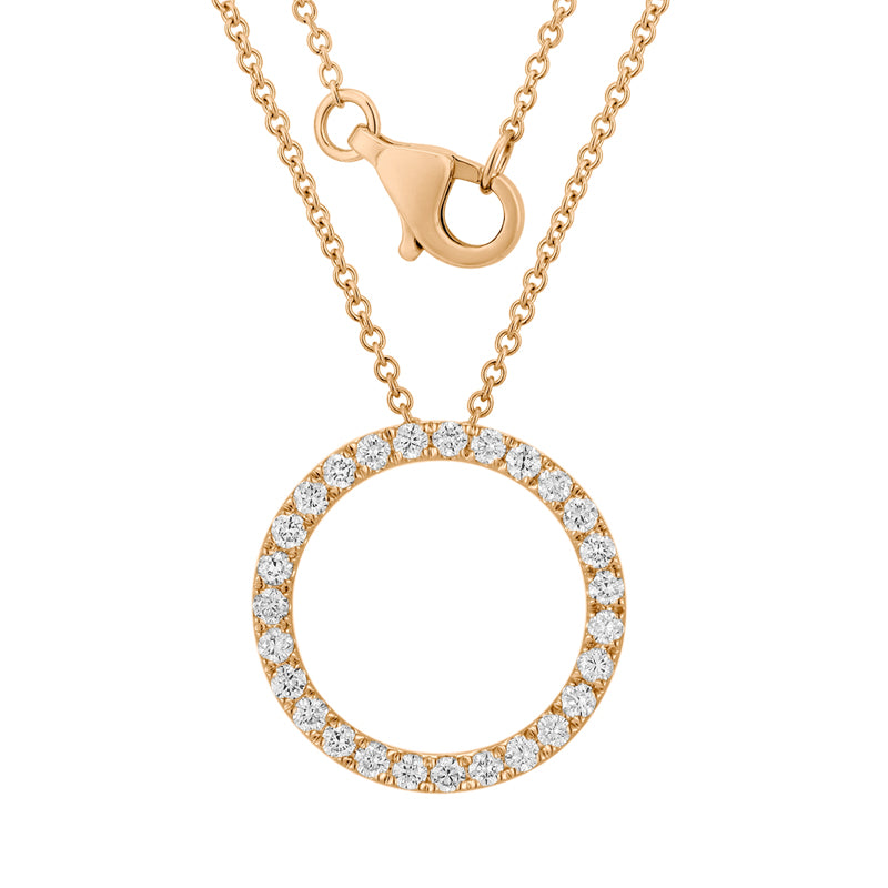 Circle Pendant Necklace - Round Diamond