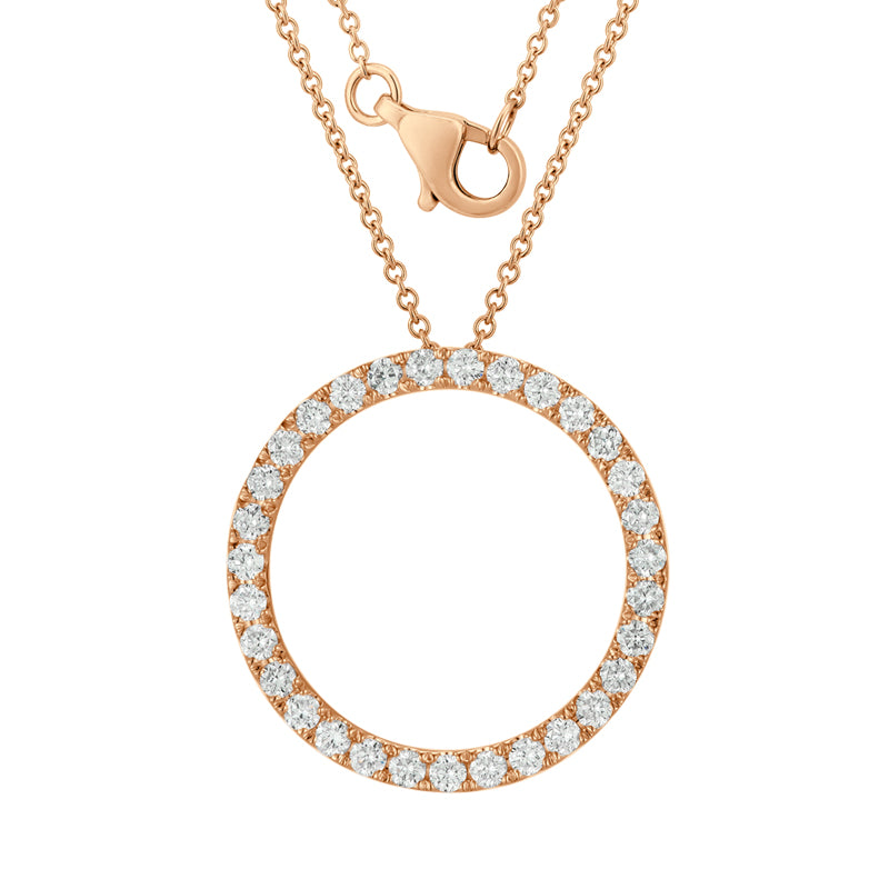 Circle Pendant Necklace - Round Diamond