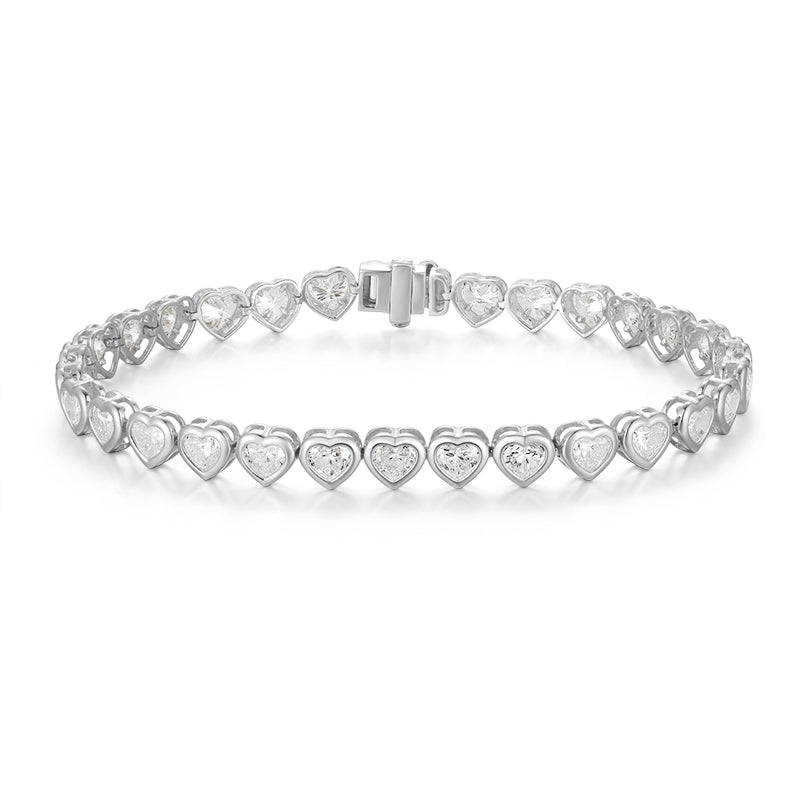 Tennis Bracelet - Heart Shape Diamond - Kindspark