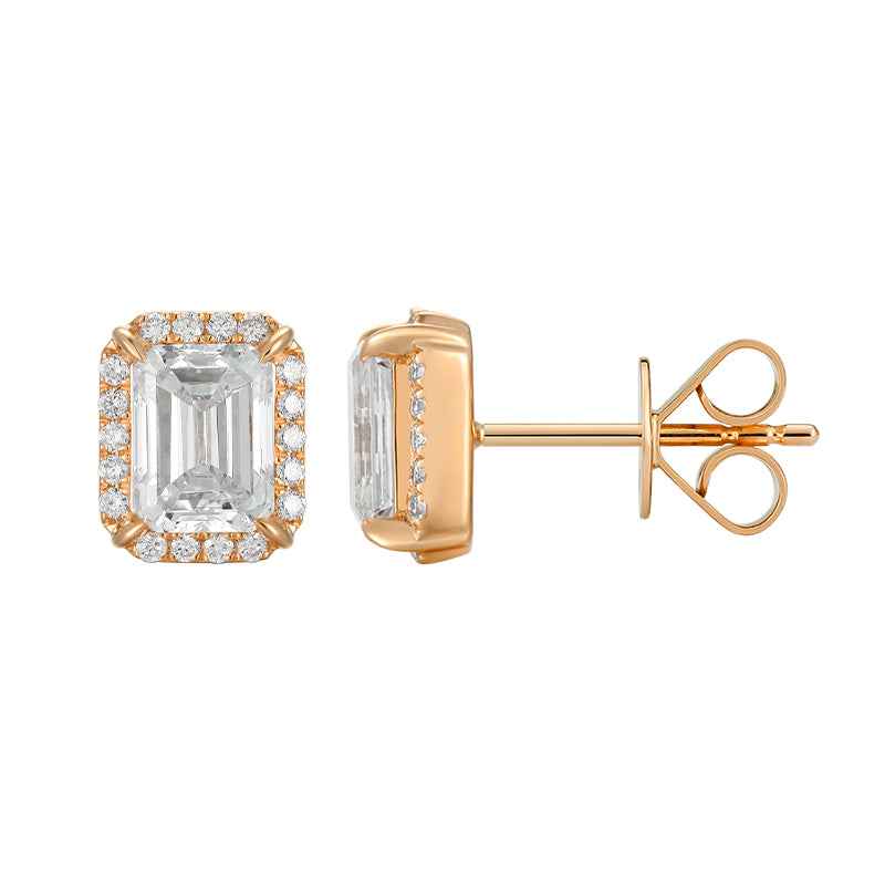 Emerald Cut Diamond Earrings