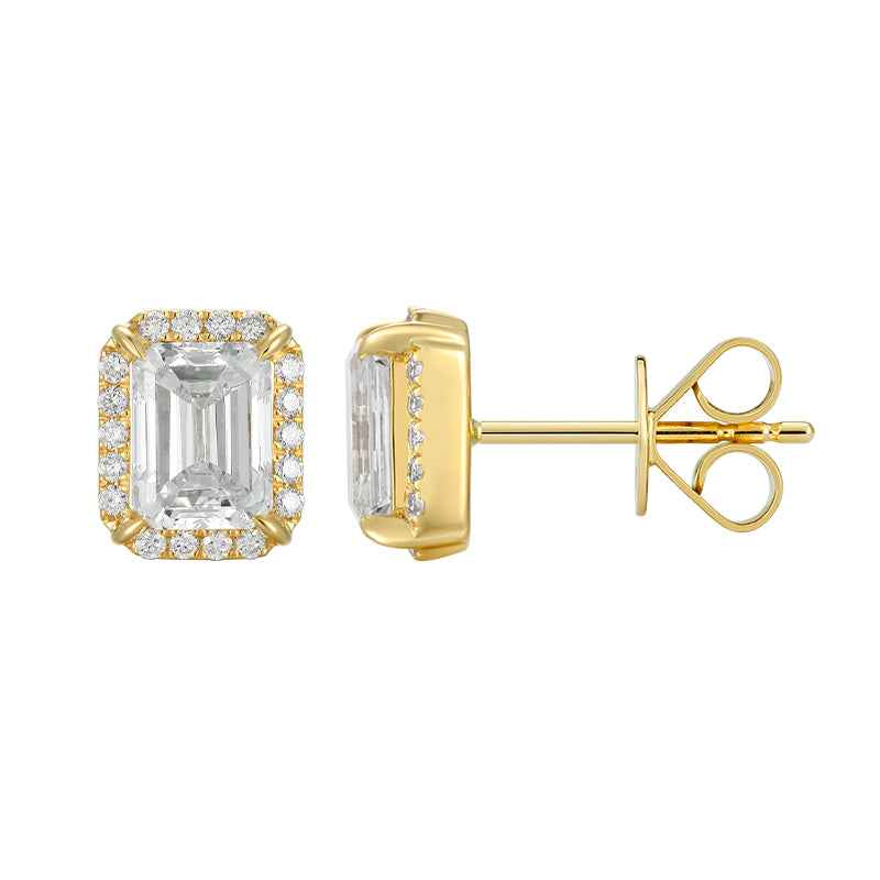Emerald Cut Diamond Earrings