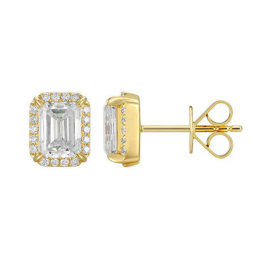 Emerald Cut Diamond Earrings