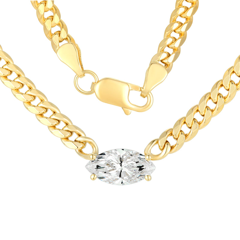 Chain Necklace with Marquise Diamond