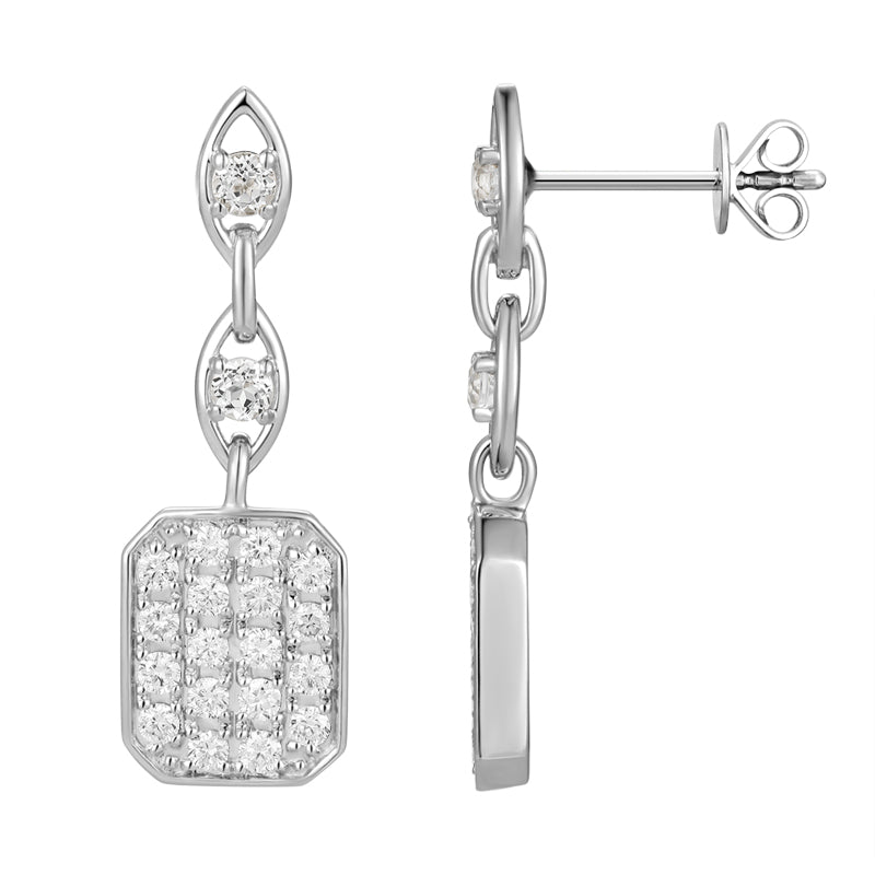 Pave Diamond Drop Earring