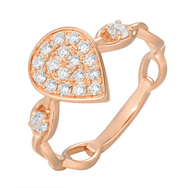 Pave Diamond Chain Ring