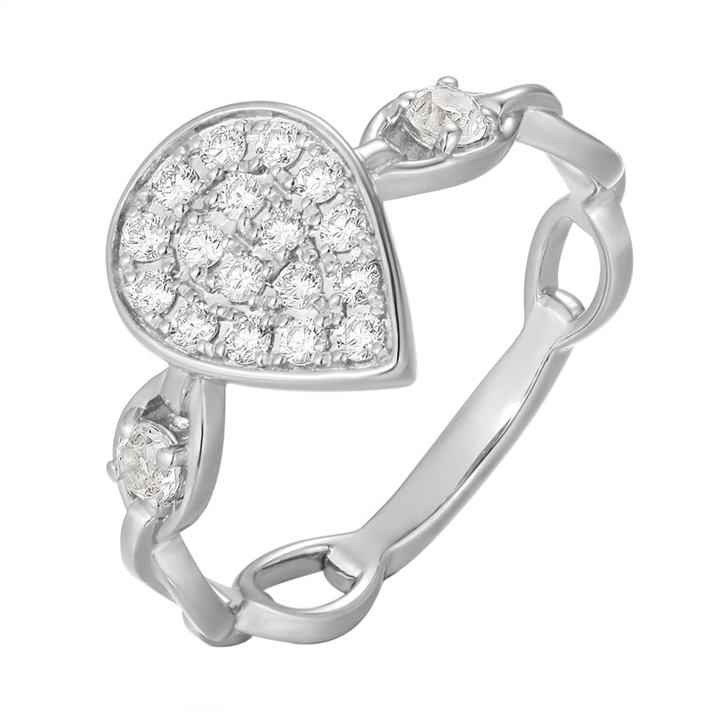 Pave Diamond Chain Ring