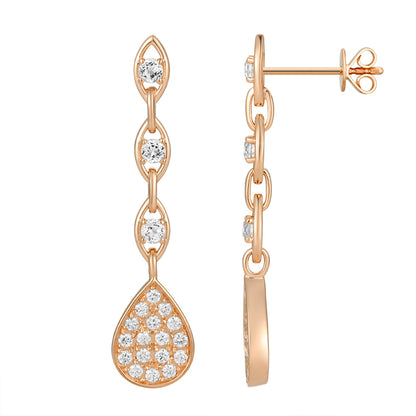 Pave Diamond Drop Earring