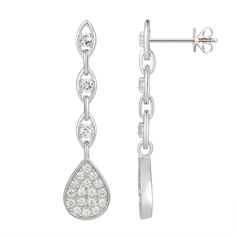 Pave Diamond Drop Earring
