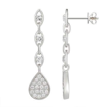 Pave Diamond Drop Earring