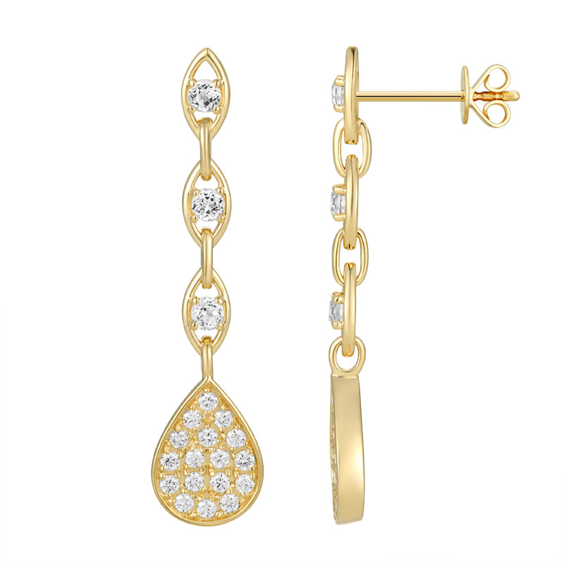 Pave Diamond Drop Earring