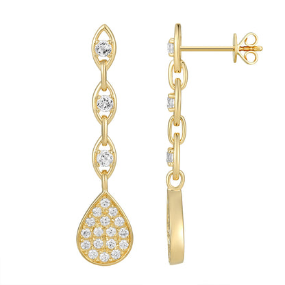 Pave Diamond Drop Earring