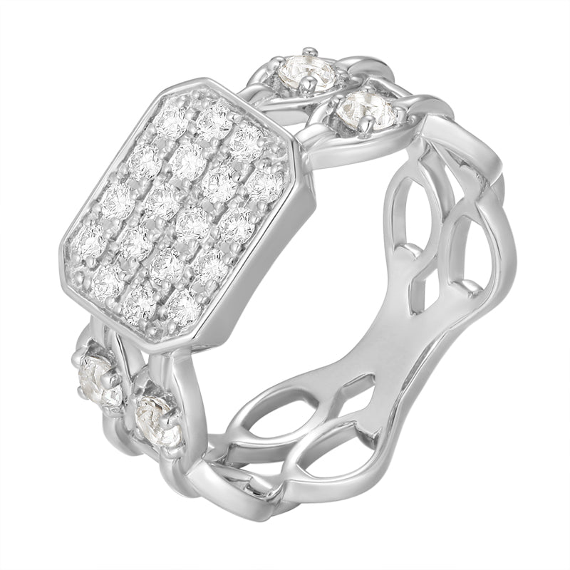 Pave Diamond Chain Ring