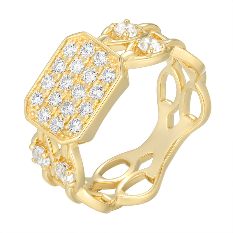 Pave Diamond Chain Ring