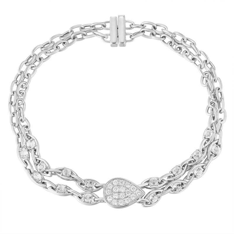 Pace Diamond Chain Bracelet - Pear