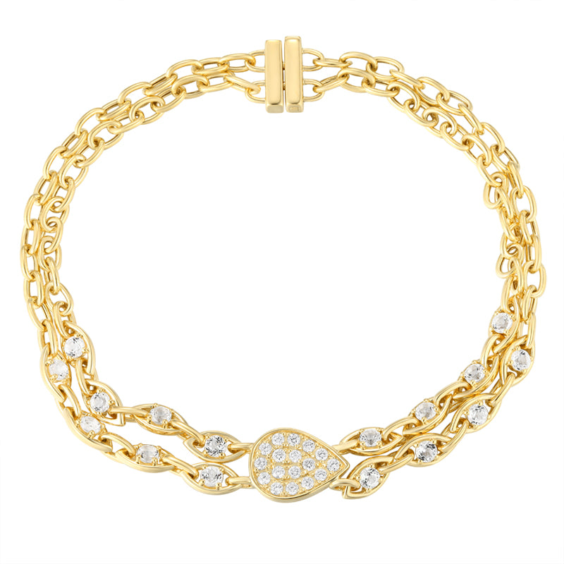 Pace Diamond Chain Bracelet - Pear