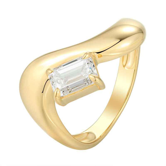 Swirl Ring with Emerald Diamonds
