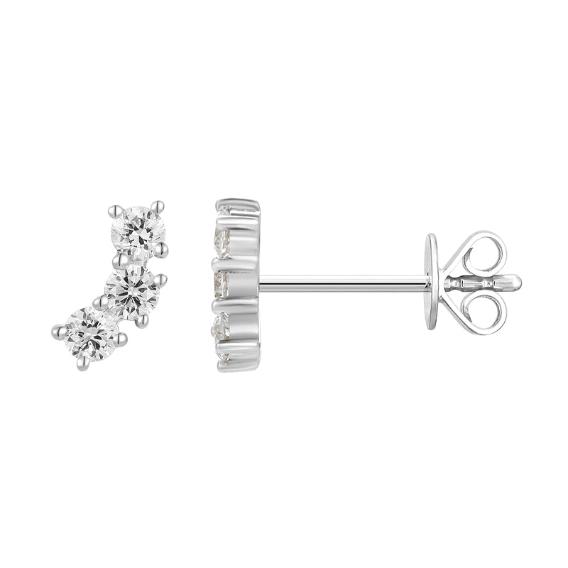 Three Stone Diamond Drop Earring - Kindspark
