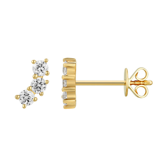 Three Stone Diamond Drop Earring - Kindspark