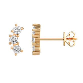 Three Stone Diamond Drop Earring - Kindspark