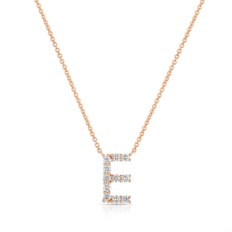 Initial "E" Diamond Necklace - Kindspark