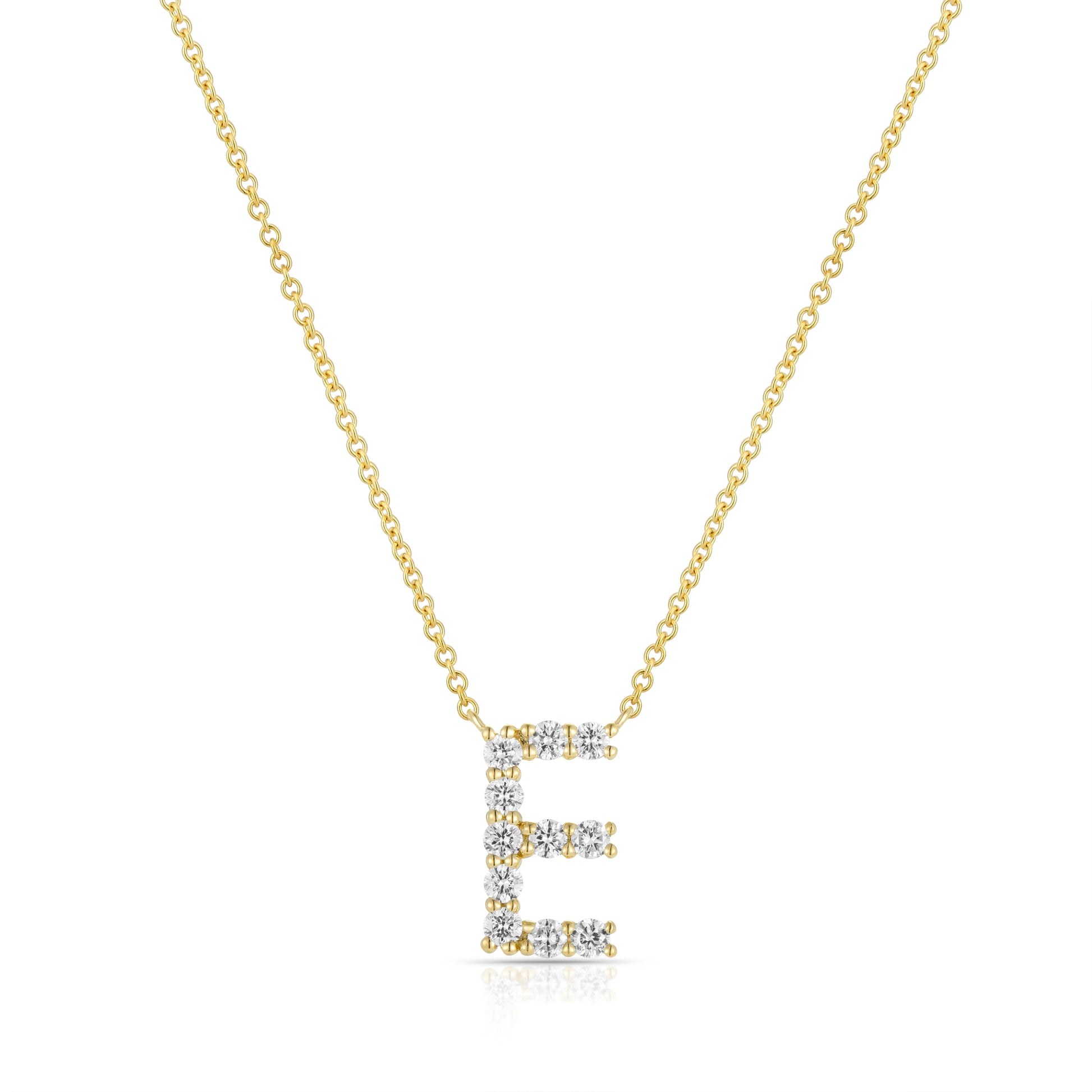 Initial "E" Diamond Necklace - Kindspark