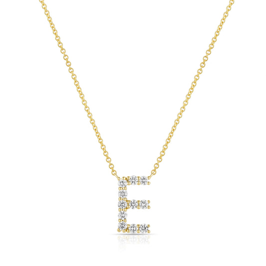 Initial "E" Diamond Necklace - Kindspark