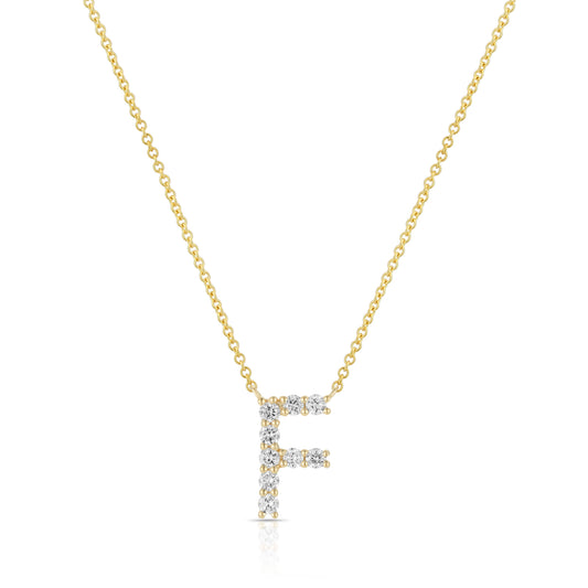 Initial "F" Diamond Necklace