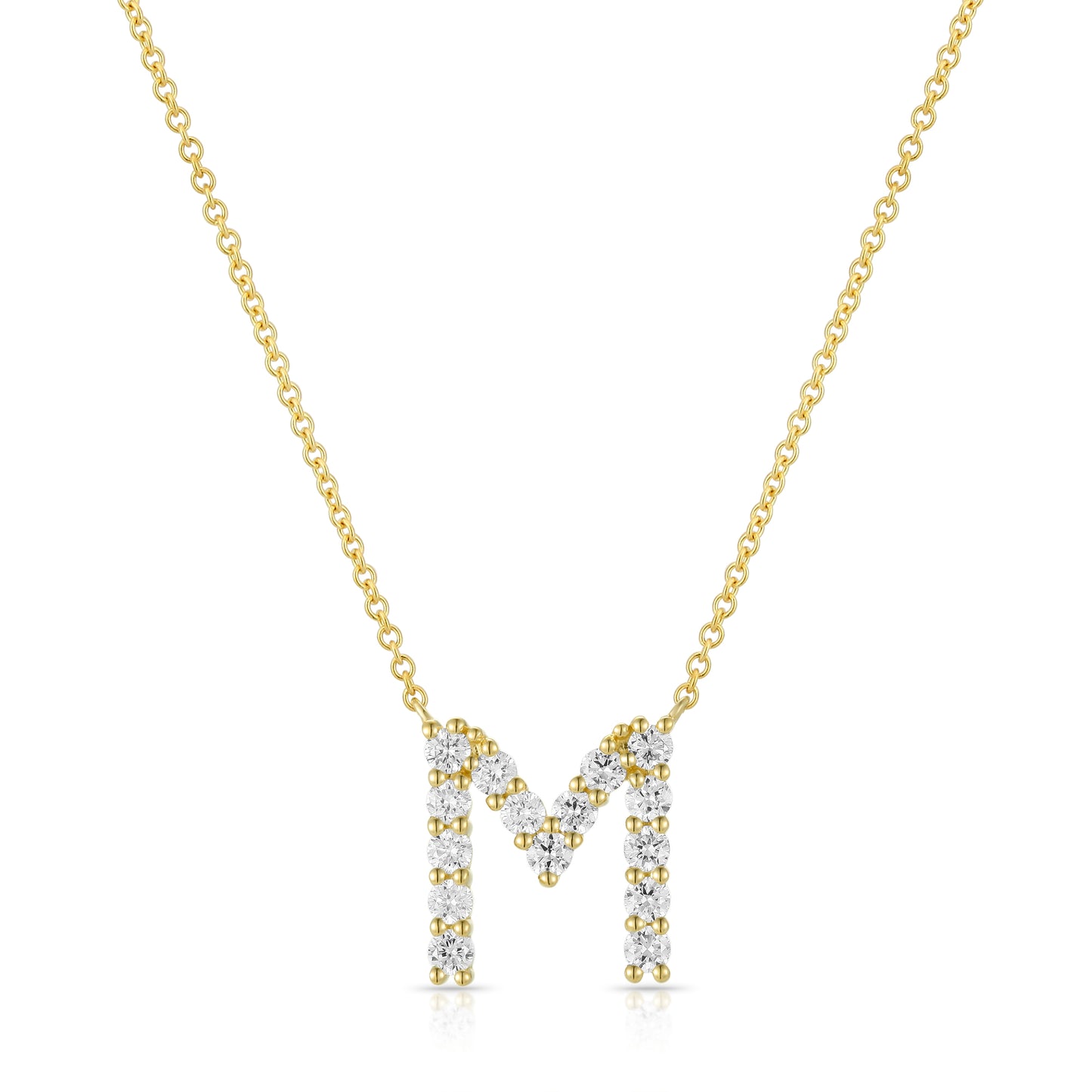 Initial "M" Diamond Necklace