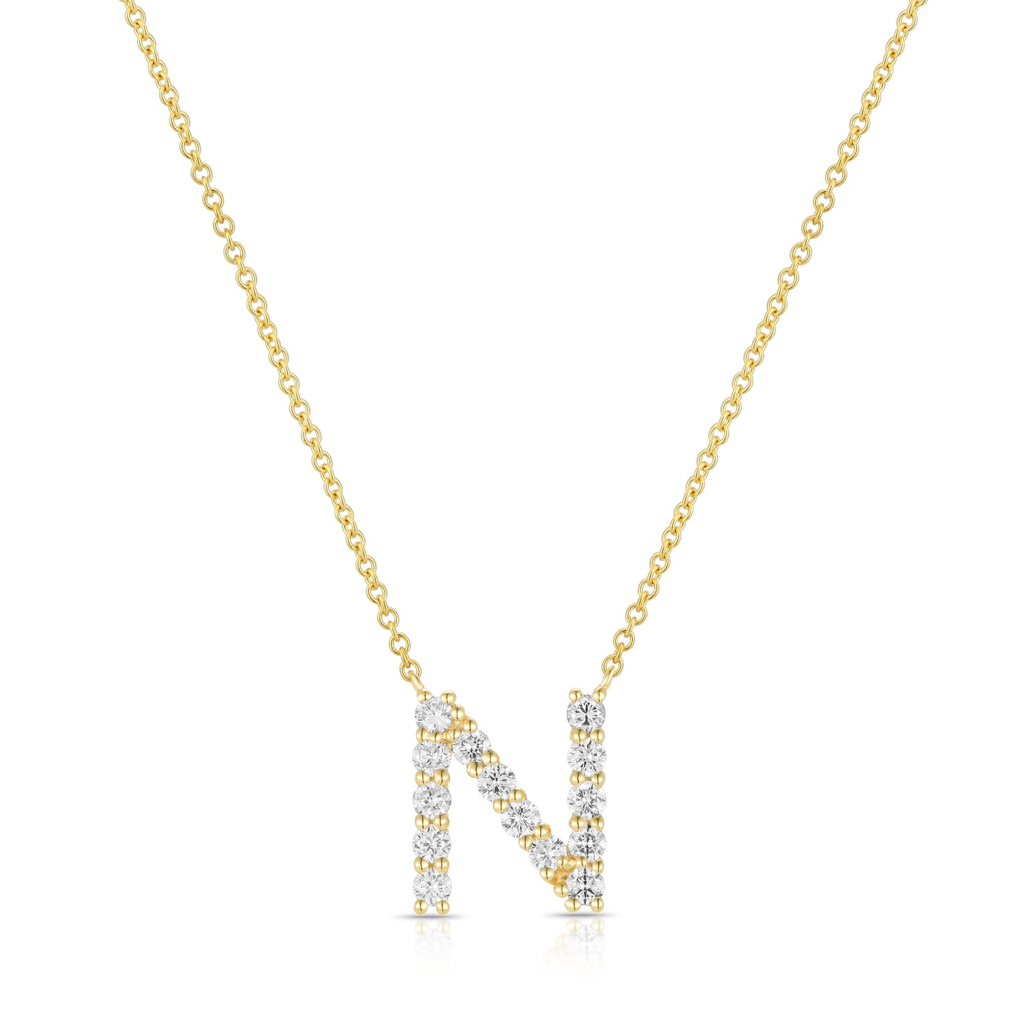 Initial "N" Diamond Necklace