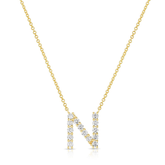 Initial "N" Diamond Necklace