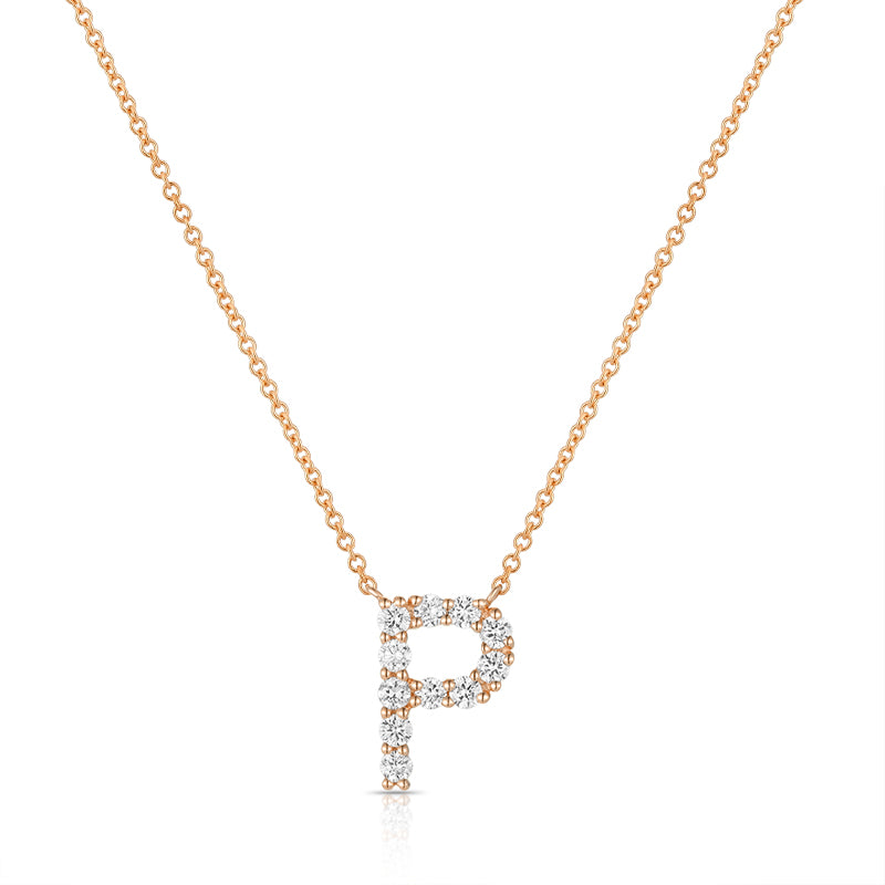 Initial "P" Diamond Necklace