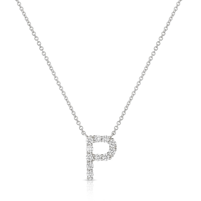 Initial "P" Diamond Necklace