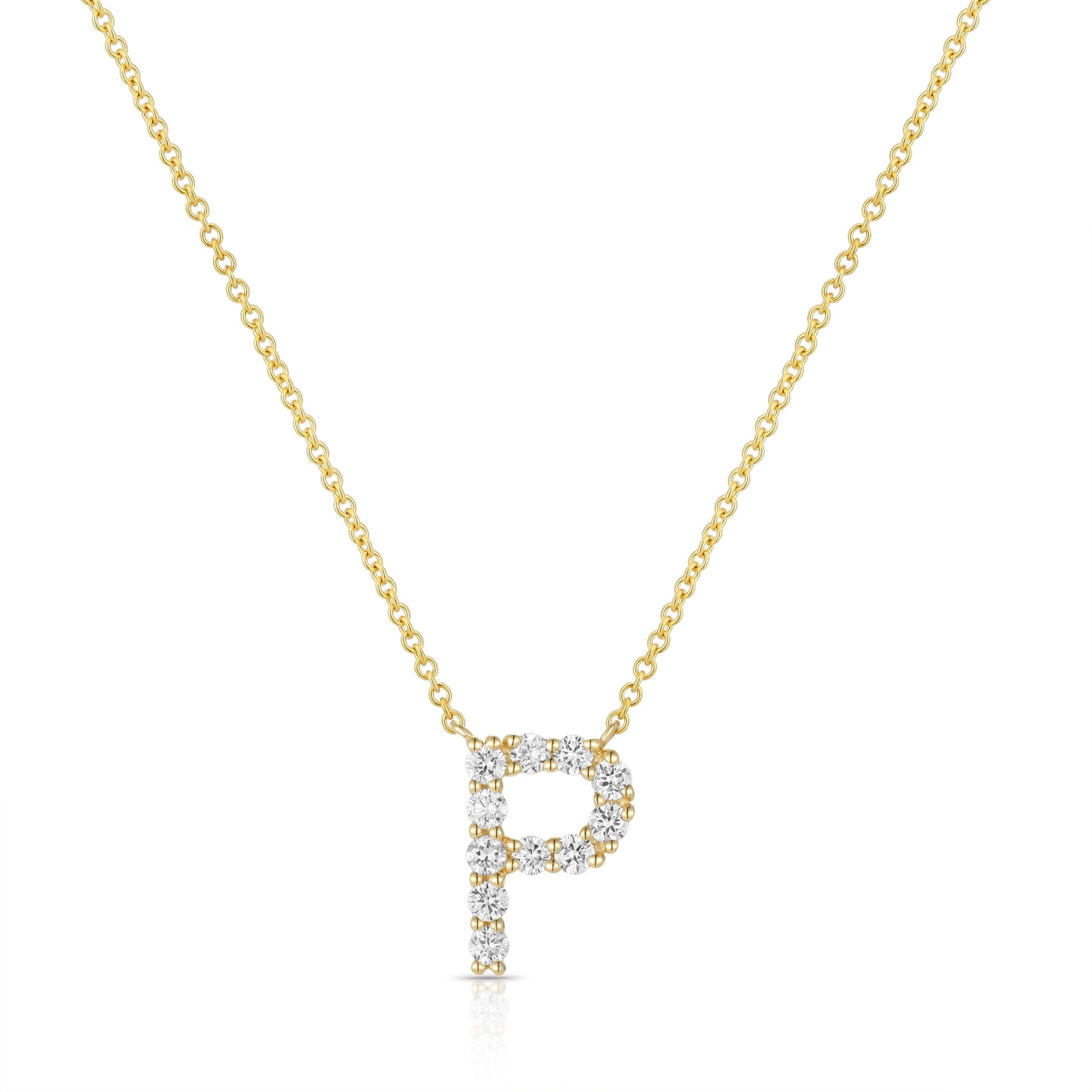 Initial "P" Diamond Necklace