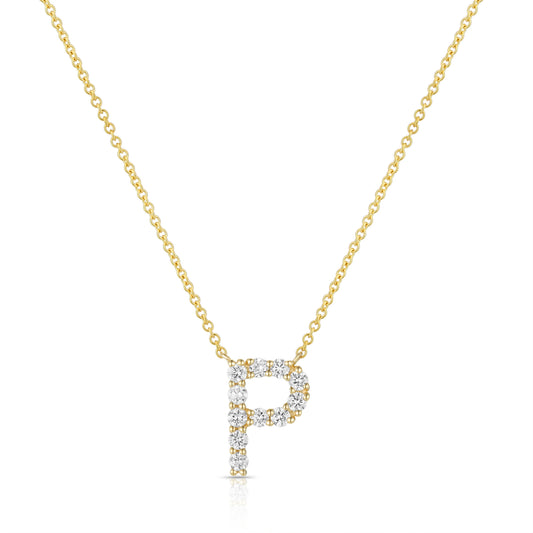Initial "P" Diamond Necklace