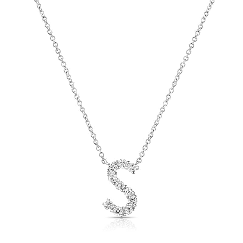 Initial "S" Diamond Necklace
