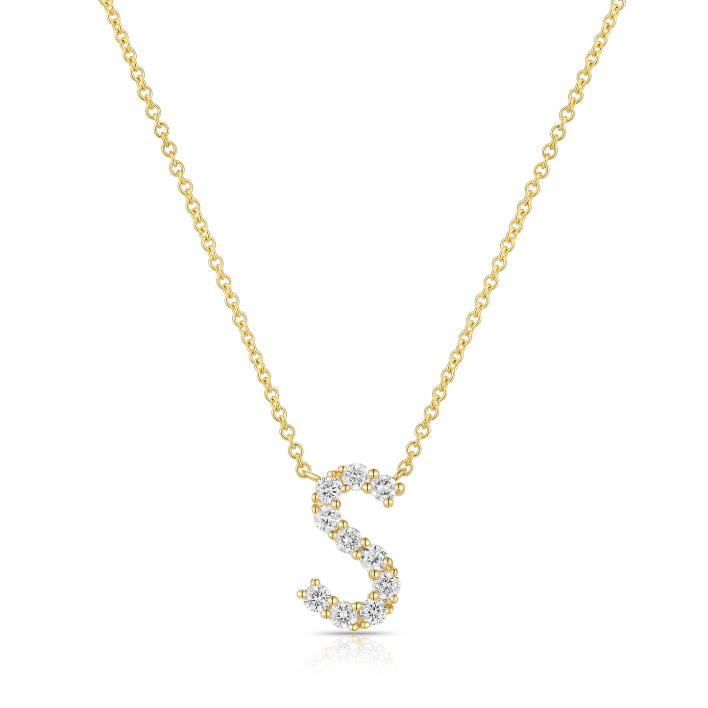 Initial "S" Diamond Necklace