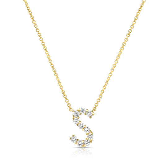 Initial "S" Diamond Necklace