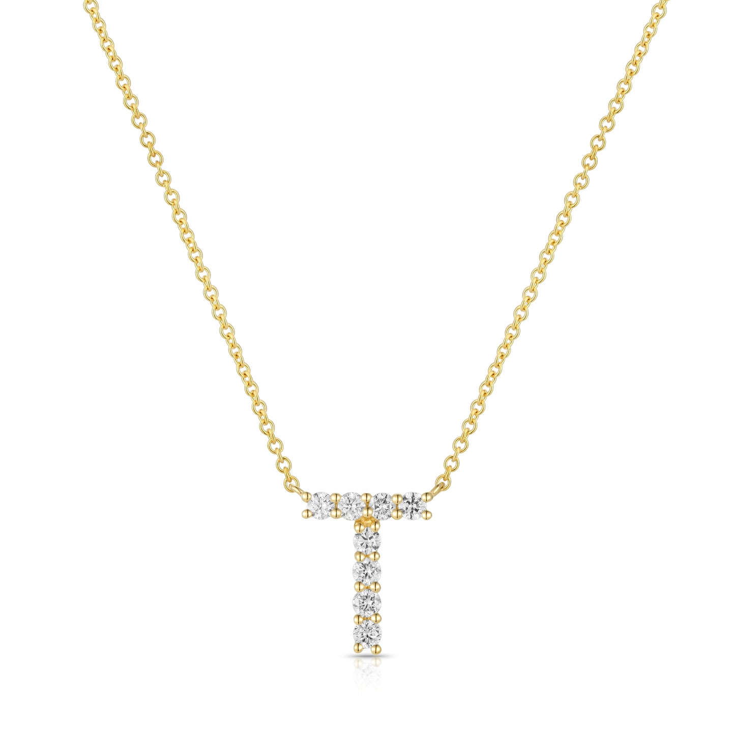 Initial "T" Diamond Necklace