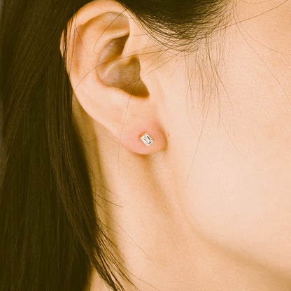 Classic Emerald Cut Single Stud - Kindspark