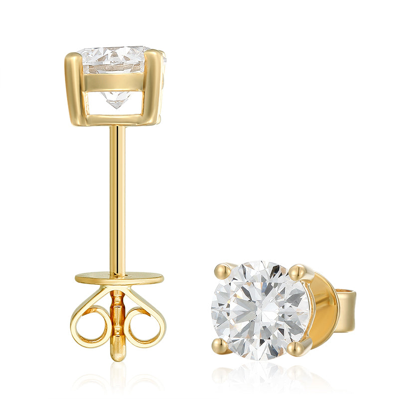   Classic Round Brilliant Diamond Stud Earrings|  Classic Round Brilliant Lab-grown diamond Stud Earrings| KindSpark Jewellery| Affordable jewellery for everyday wear
