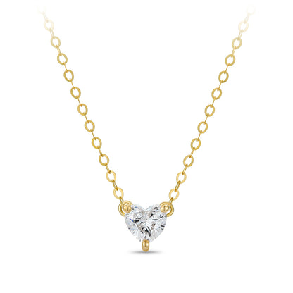   Solitaire Heart Cut Diamond Necklace|  Solitaire Heart Cut Lab-grown diamond Necklace| KindSpark Jewellery| Affordable jewellery for everyday wear
